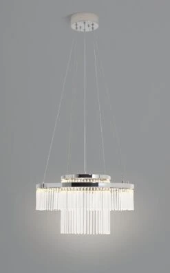 Habitat Yang 2 Tier LED Glass Chandelier - Chrome -Habitat Furni Sales 9584448 R Z006C