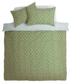 Habitat Sunburst Geo Green & Mustard Bedding Set - Single -Habitat Furni Sales 9588042 R Z002A