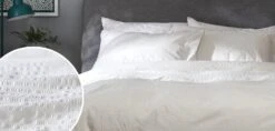 Habitat Seersucker Plain White Bedding Set - Single -Habitat Furni Sales 9598733 R Z004A