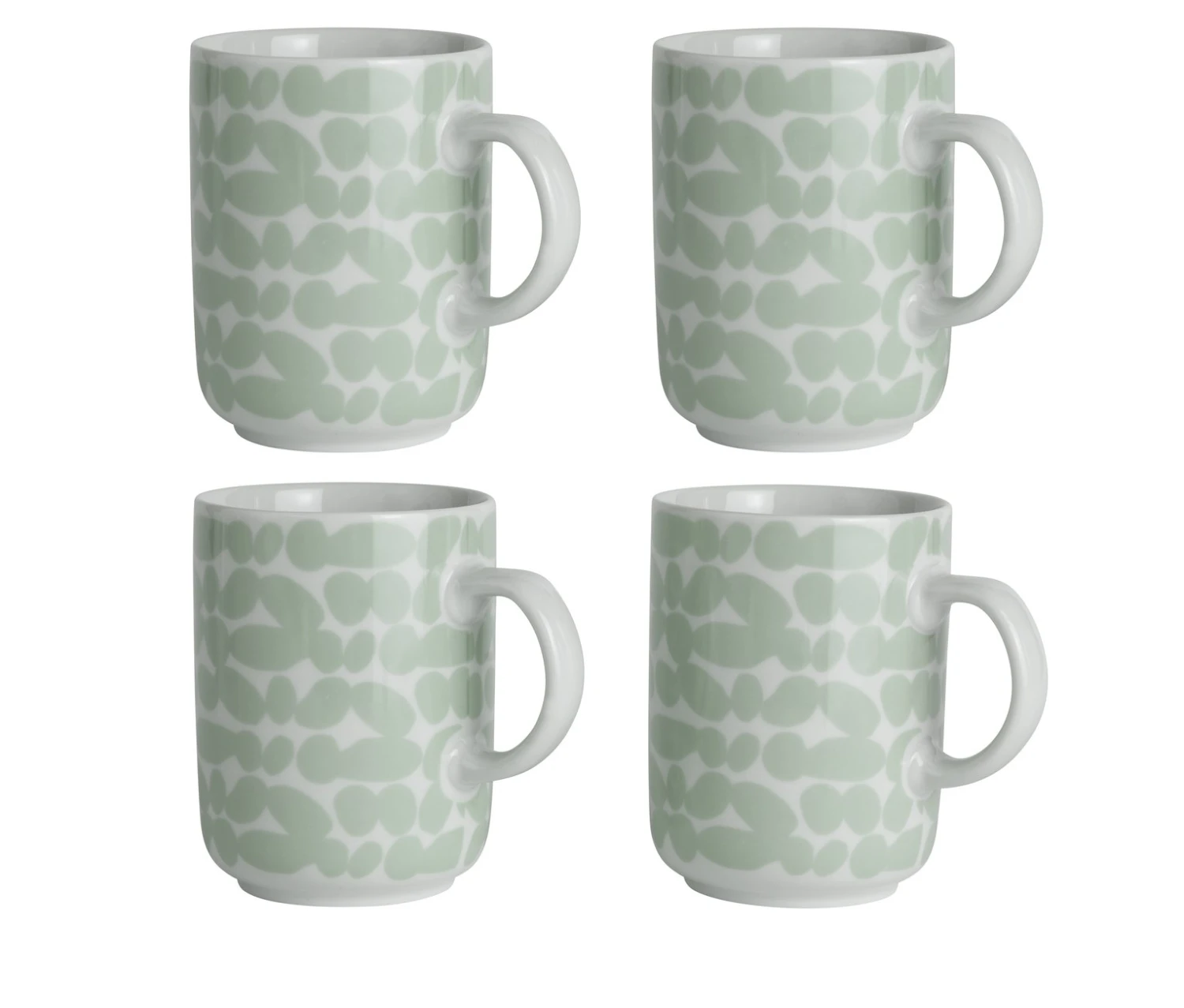 Habitat Scandi Decal Set of 4 Mugs - White and Mint Habitat Scandi Decal Set Of 4 Mugs - White And Mint -Habitat Furni Sales 9598922 R Z001A