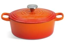 Habitat 2.4Litre Oval Cast Iron Casserole Dish - Orange