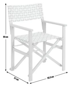 Habitat Folding Wooden Director Chair - Grey & White -Habitat Furni Sales 9610037 R E001