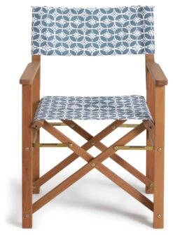 Habitat Folding Wooden Director Chair - Grey & White -Habitat Furni Sales 9610037 R Z002A