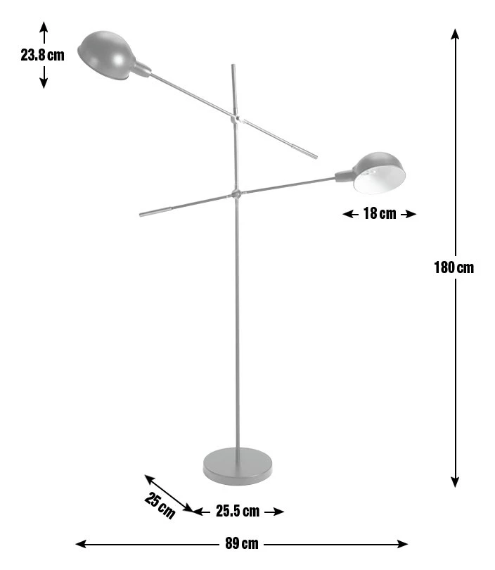 Habitat Jalonee Double Arm Floor Lamp - Black & Brass Habitat Jalonee Double Arm Floor Lamp - Black & Brass -Habitat Furni Sales 9616127 R E001