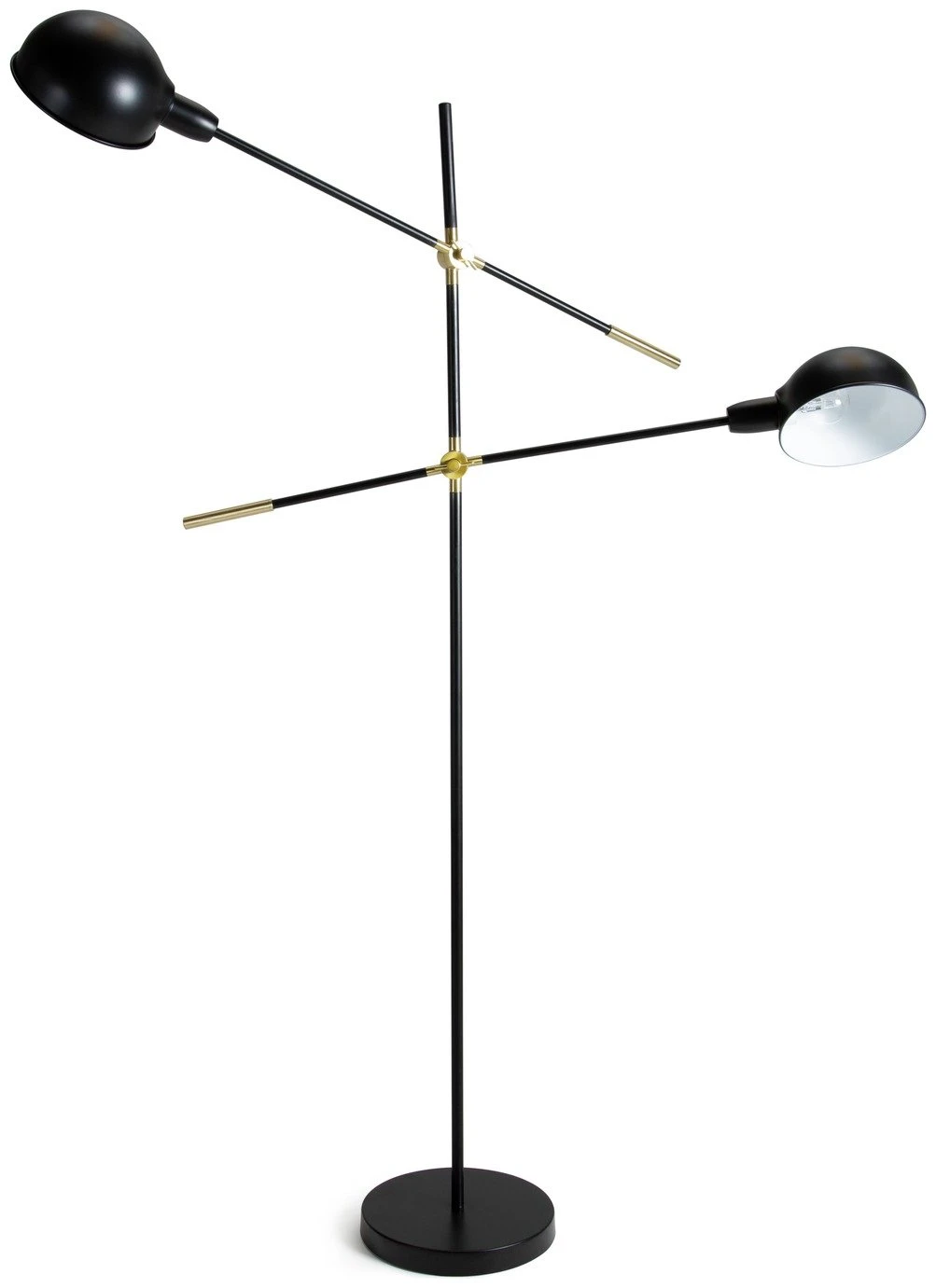 Habitat Jalonee Double Arm Floor Lamp - Black & Brass Habitat Jalonee Double Arm Floor Lamp - Black & Brass -Habitat Furni Sales 9616127 R Z001C