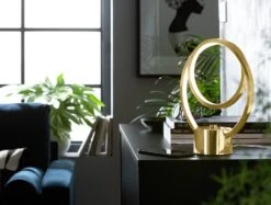 Habitat Pill Metal LED Table Lamp - Brushed Brass -Habitat Furni Sales 9618761 R Z003C