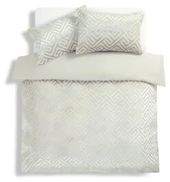 Habitat Geo Velvet Silver Bedding Set - Single -Habitat Furni Sales 9621356 R Z002A