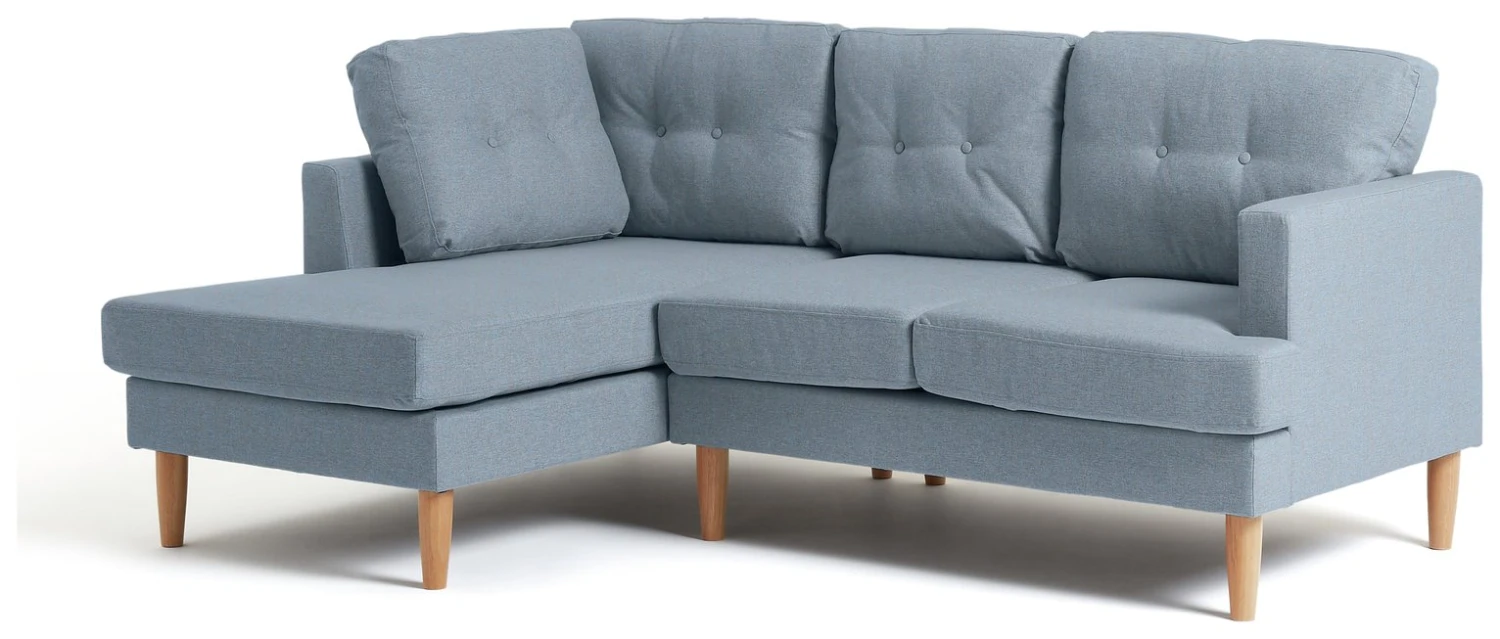 Habitat Joshua Left Hand Corner Chaise Sofa - Blue Habitat Joshua Left Hand Corner Chaise Sofa - Blue -Habitat Furni Sales 9621844 R Z001A
