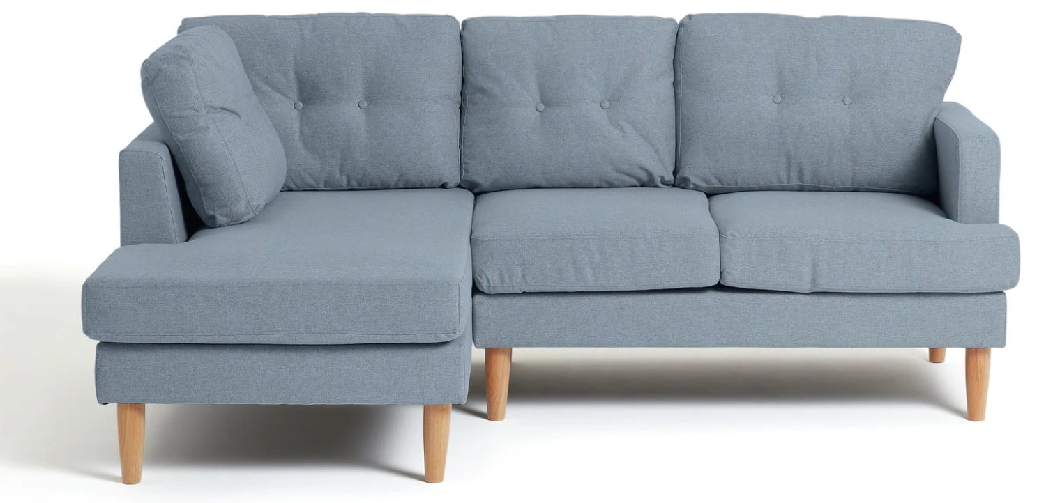 Habitat Joshua Left Hand Corner Chaise Sofa - Blue Habitat Joshua Left Hand Corner Chaise Sofa - Blue -Habitat Furni Sales 9621844 R Z003A
