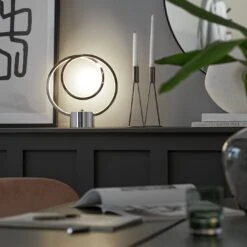 Habitat Pill Metal LED Table Lamp - Brushed Chrome