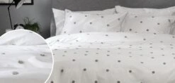 Habitat Tufted Spot White & Grey Bedding Set - Single -Habitat Furni Sales 9625826 R Z004A