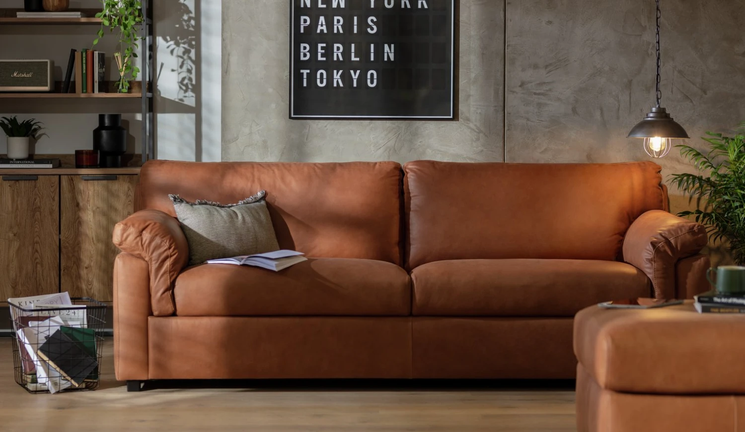 Habitat Florence Leather 4 Seater Sofa - Tan Habitat Florence Leather 4 Seater Sofa - Tan -Habitat Furni Sales 9629808 R Z001C